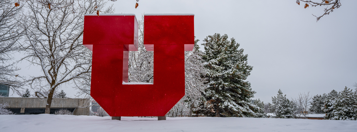 Block U on the university campus in winter